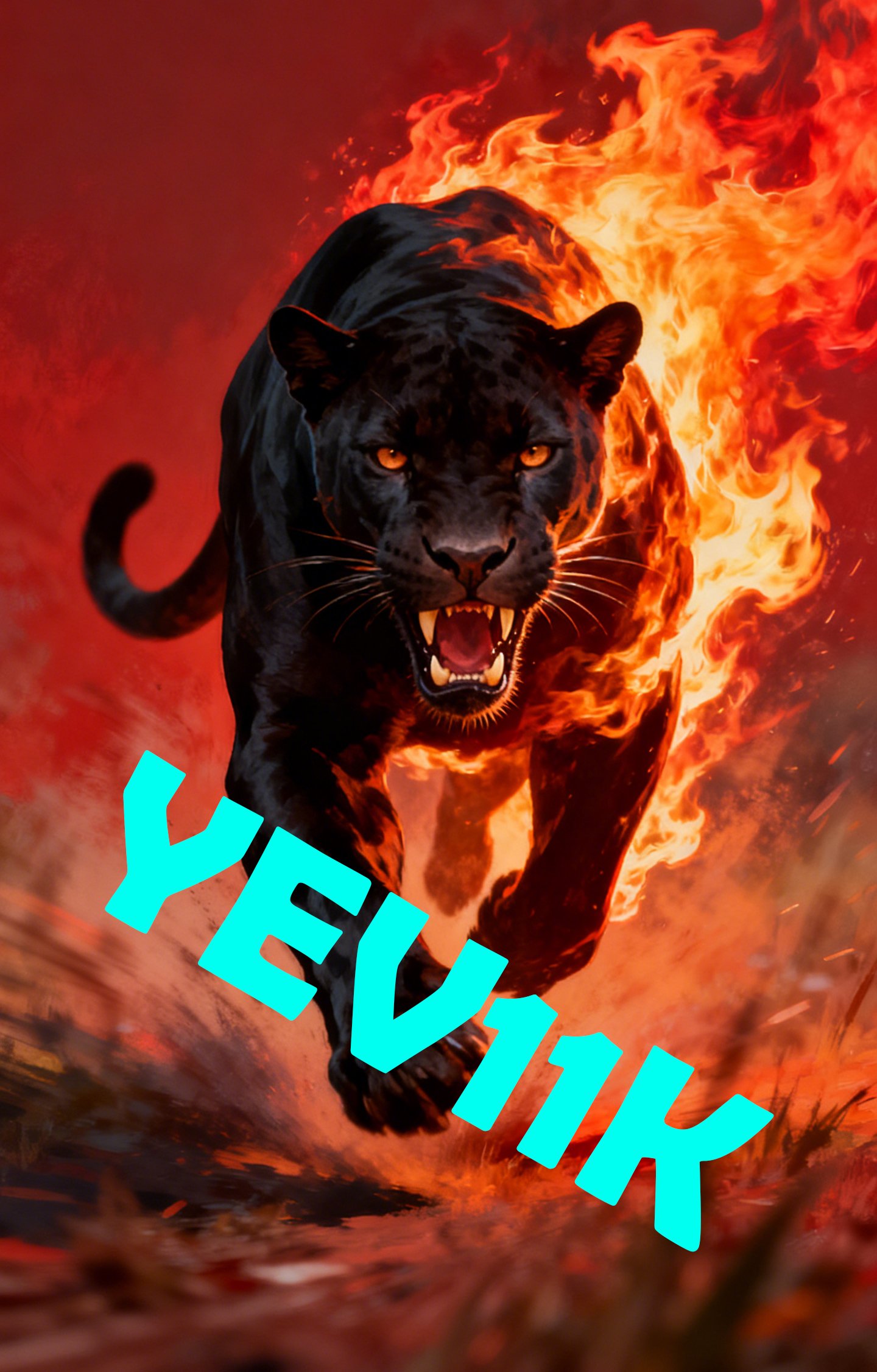 2 Sheets / 2 Pieces Set - Black Panther Running Through Fire Car B-Pillar Sticker, 50x24cm Waterproof PVC Car Center Pillar Decal??No yev11k marking will appear on the product after placing an order.??