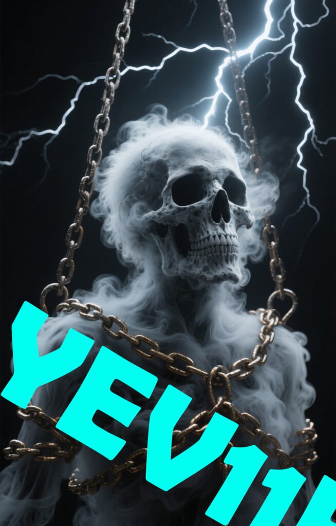 2 Sheets / 2 Pieces Set - Chained Skeleton Wrapped in Lightning Car B-Pillar Sticker, 50x24cm Waterproof PVC Car Center Pillar Decal??No yev11k marking will appear on the product after placing an order.??