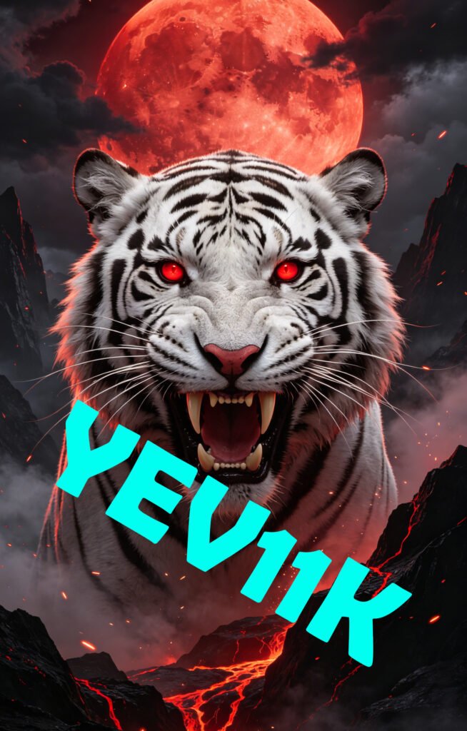 2 Sheets / 2 Pieces Set - Fierce White Tiger with a Red Moon and Flying Sparks Car B-Pillar Sticker, 50x24cm Waterproof PVC Car Center Pillar Decal??No yev11k marking will appear on the product after placing an order.??