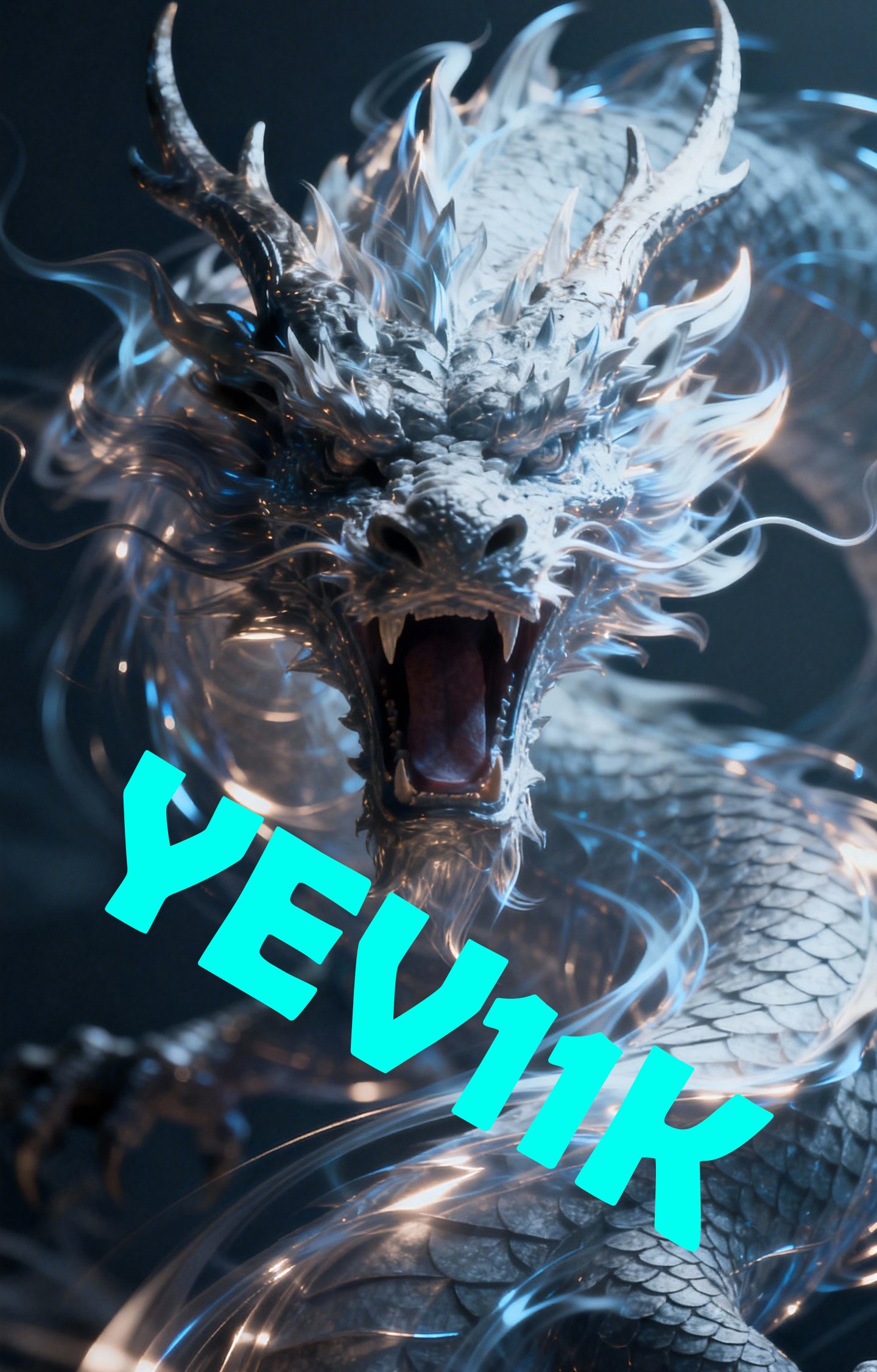 2 Sheets / 2 Pieces Set - Roaring Ice Blue Dragon Head Car B-Pillar Sticker, 50x24cm Waterproof PVC Car Center Pillar Decal??No yev11k marking will appear on the product after placing an order.??