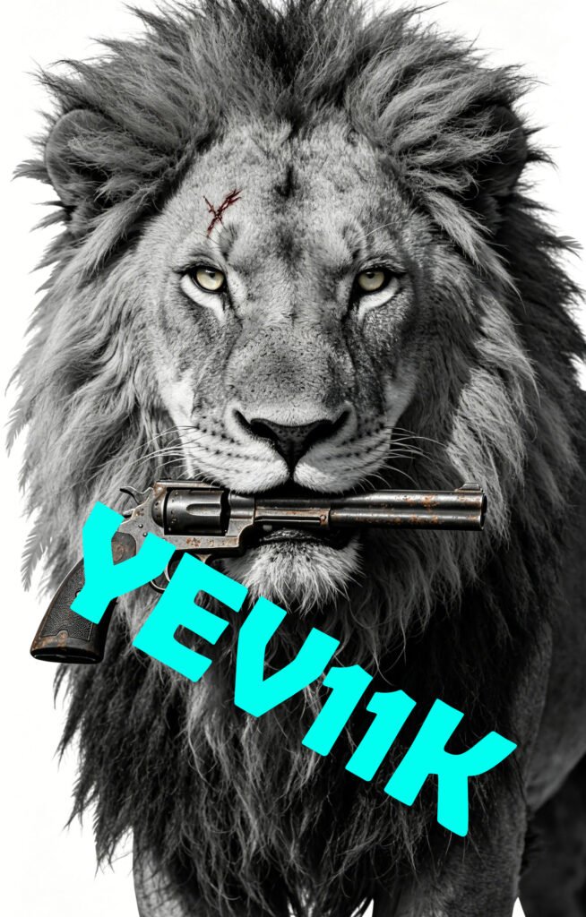 2 Sheets / 2 Pieces Set - Black and White Lion Holding a Revolver in Its Mouth Car B-Pillar Sticker, 50x24cm Waterproof PVC Car Center Pillar Decal??No yev11k marking will appear on the product after placing an order.??
