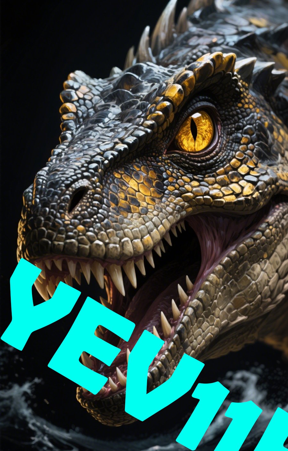 2 Sheets / 2 Pieces Set - Roaring T-rex Dinosaur with a Yellow Eye Car B-Pillar Sticker, 50x24cm Waterproof PVC Car Center Pillar Decal??No yev11k marking will appear on the product after placing an order.??