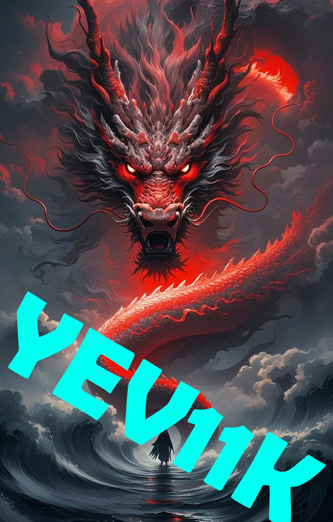2 Sheets / 2 Pieces Set - Red Dragon Head Against a Dark Sky Car B-Pillar Sticker, 50x24cm Waterproof PVC Car Center Pillar Decal??No yev11k marking will appear on the product after placing an order.??