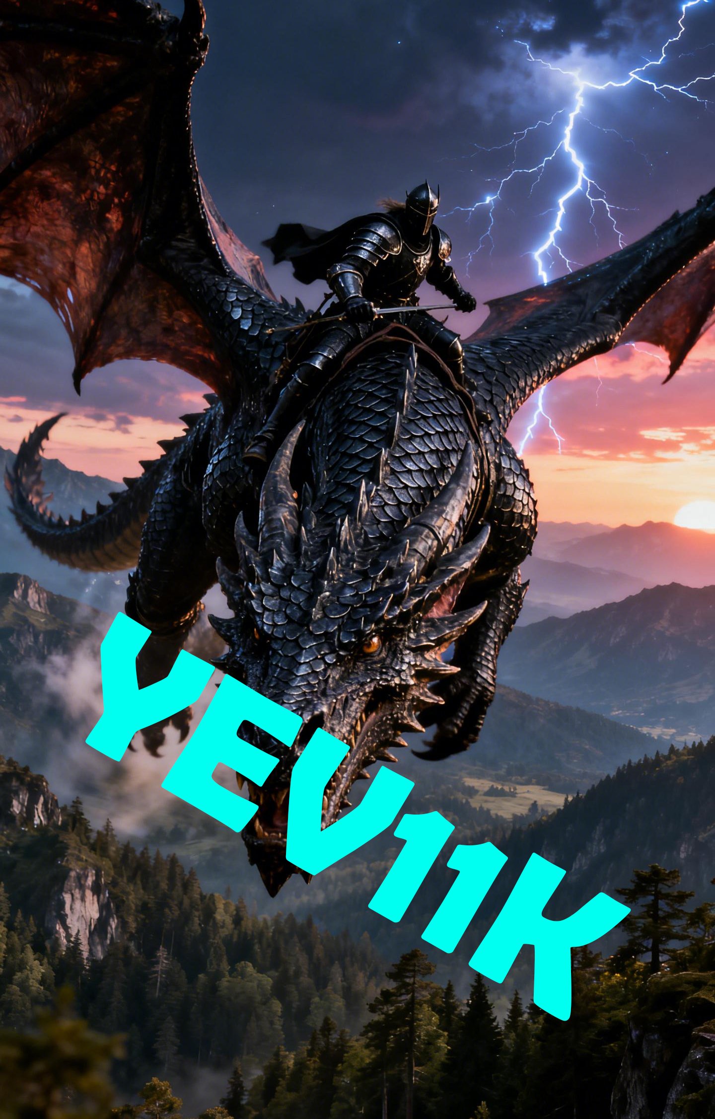 2 Sheets / 2 Pieces Set - Black Wyvern Dragon with Lightning Car B-Pillar Sticker, 50x24cm Waterproof PVC Car Center Pillar Decal??No yev11k marking will appear on the product after placing an order.??