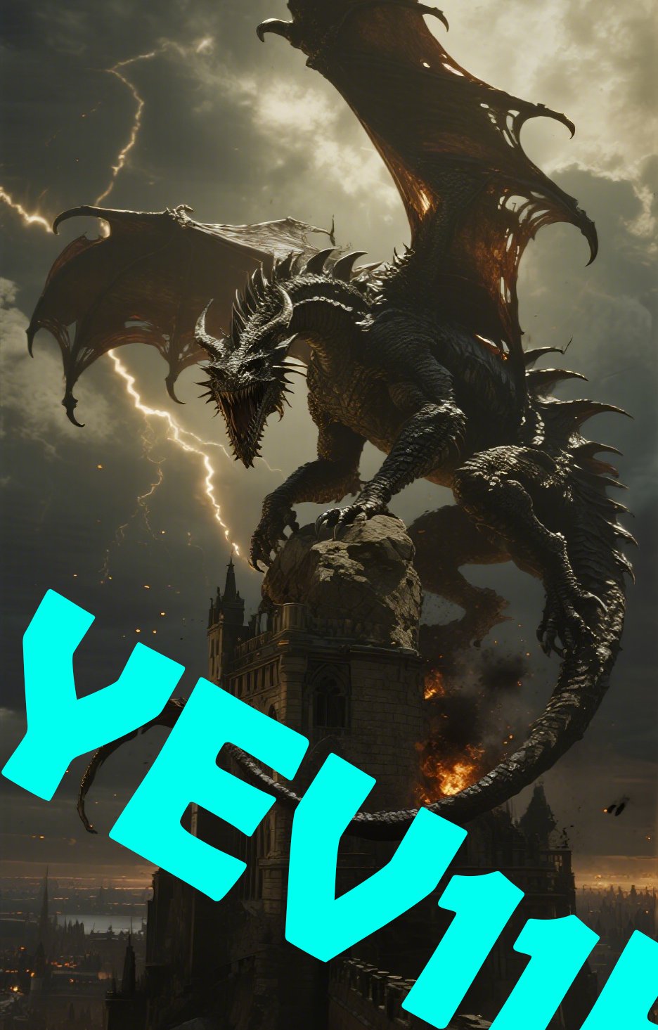 2 Sheets / 2 Pieces Set - Dragon on a Cliff under the Moon Car B-Pillar Sticker, 50x24cm Waterproof PVC Car Center Pillar Decal??No yev11k marking will appear on the product after placing an order.??