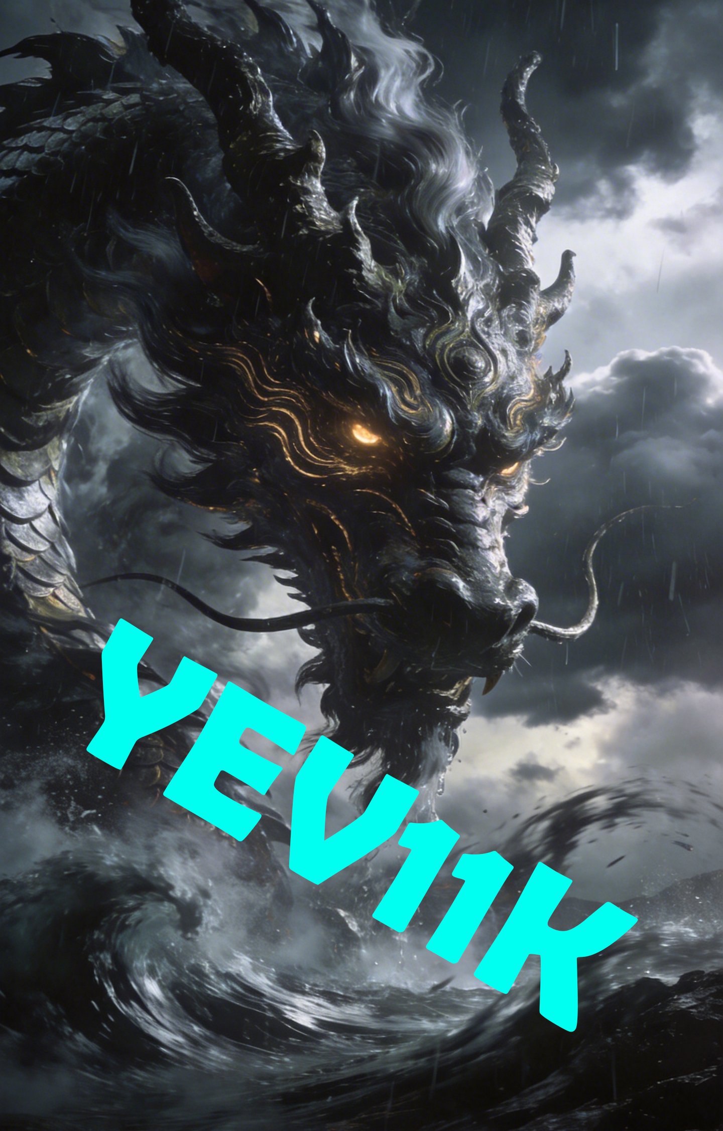 2 Sheets / 2 Pieces Set - Dark Dragon Emerging From the Clouds Car B-Pillar Sticker, 50x24cm Waterproof PVC Car Center Pillar Decal??No yev11k marking will appear on the product after placing an order.??