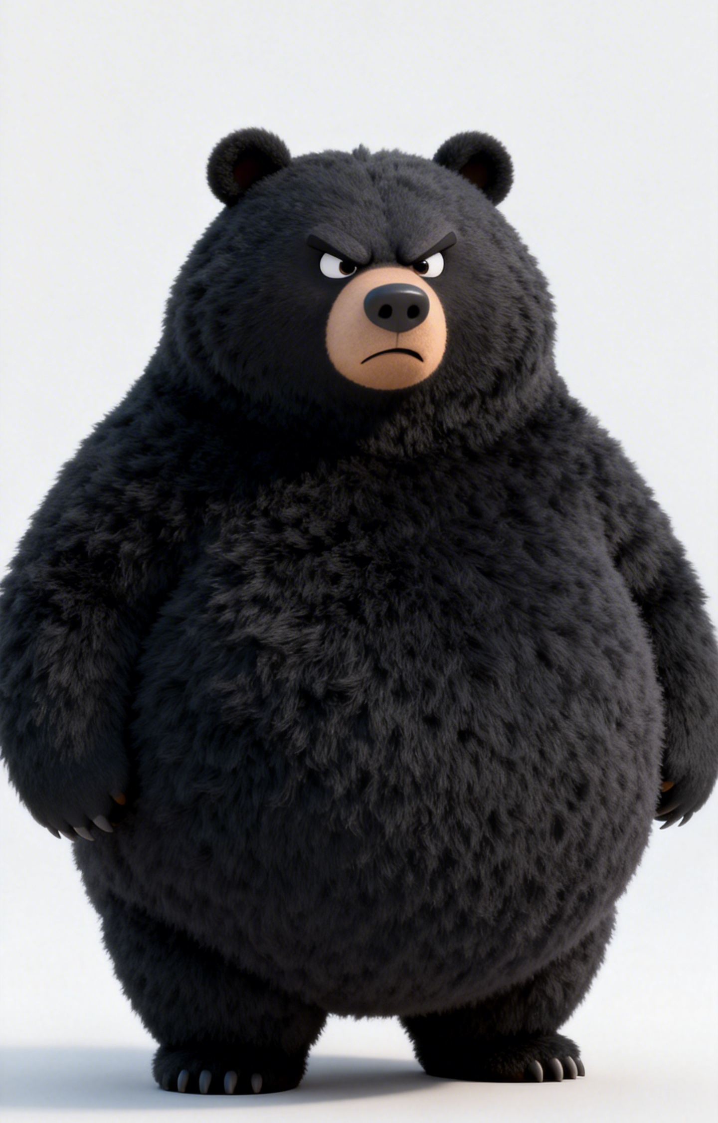 Angry Cartoon Black Bear Character Car Center Pillar Sticker 50x24cm 2 Pieces Set