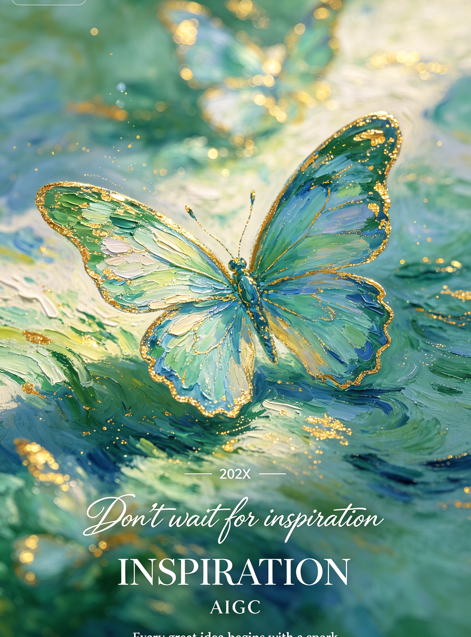 Glitter Golden Green Butterfly Car Center Pillar Sticker, 50x24cm, 2 Pieces/Set