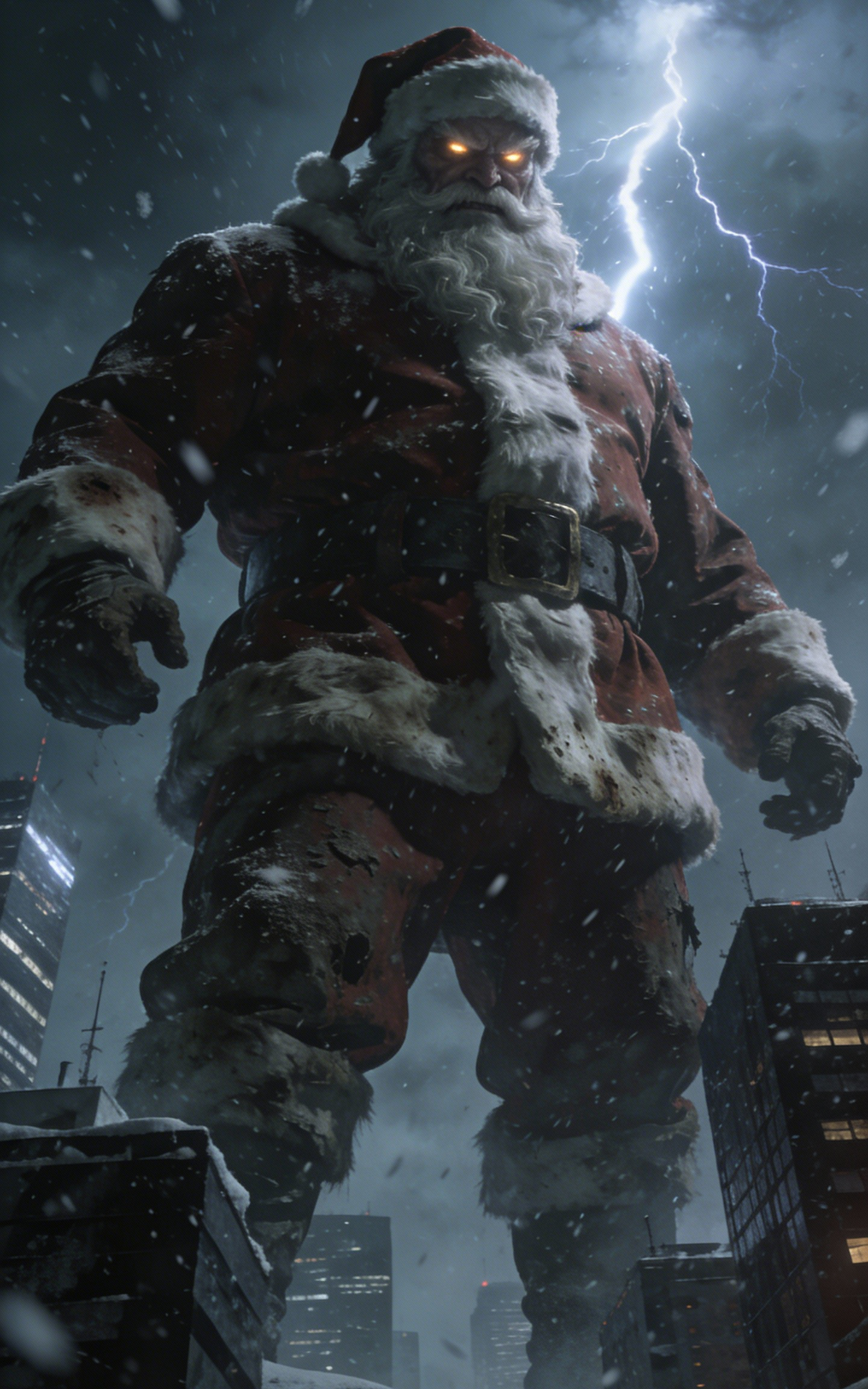 Dark Storm Giant Santa Car Center Pillar Sticker 50x24cm 2 Pieces/Set