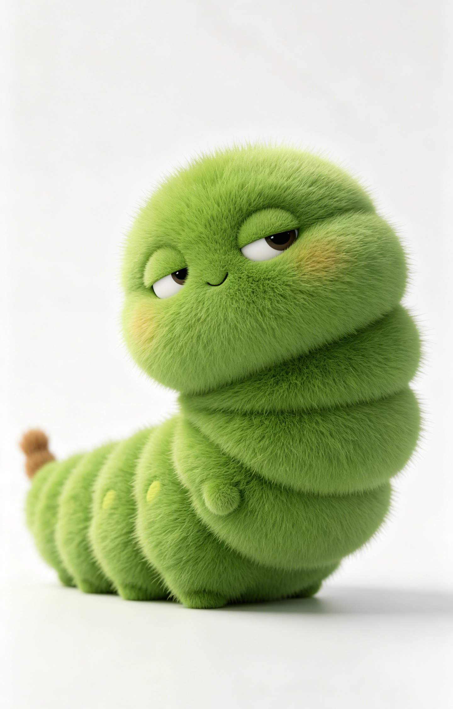 Adorable Fluffy Green Caterpillar Car Center Pillar Sticker 50x24cm 2 Pieces/Set