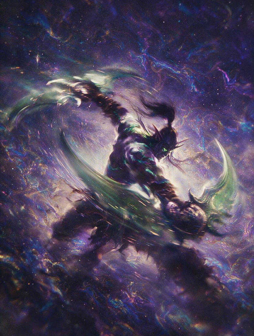 Cosmic Demon Hunter Dual Blades Car Center Pillar Sticker 50x24cm 2 Pieces/Set
