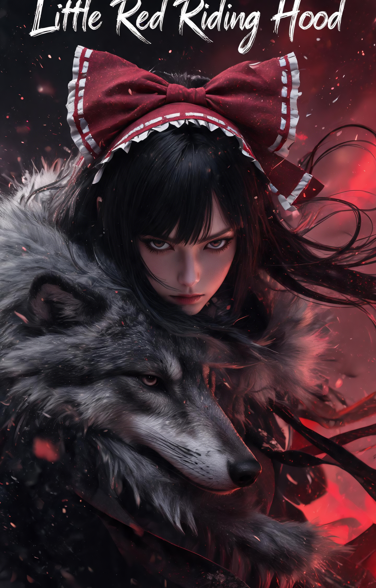 Little Red Riding Hood with Wolf Car Center Pillar Sticker 50x24cm 2 Pieces/Set