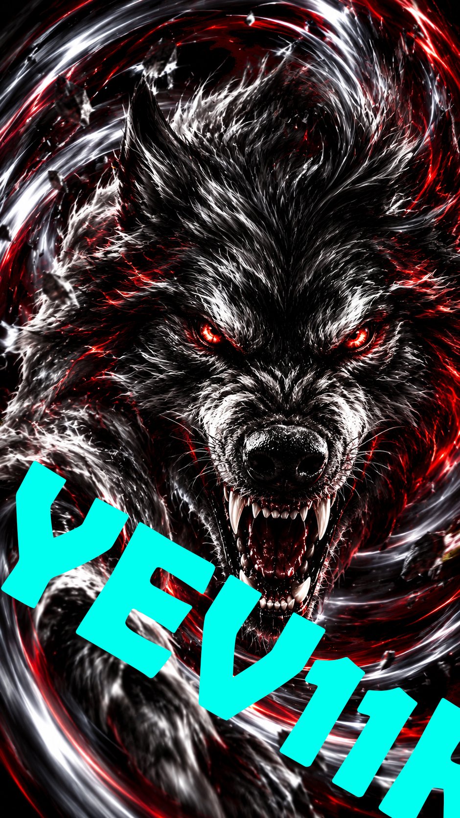 2 Sheets / 2 Pieces Set - Red Wolf Beast with Fiery Energy Car B-Pillar Sticker, 50x24cm Waterproof PVC Car Center Pillar Decal??No yev11k marking will appear on the product after placing an order.??
