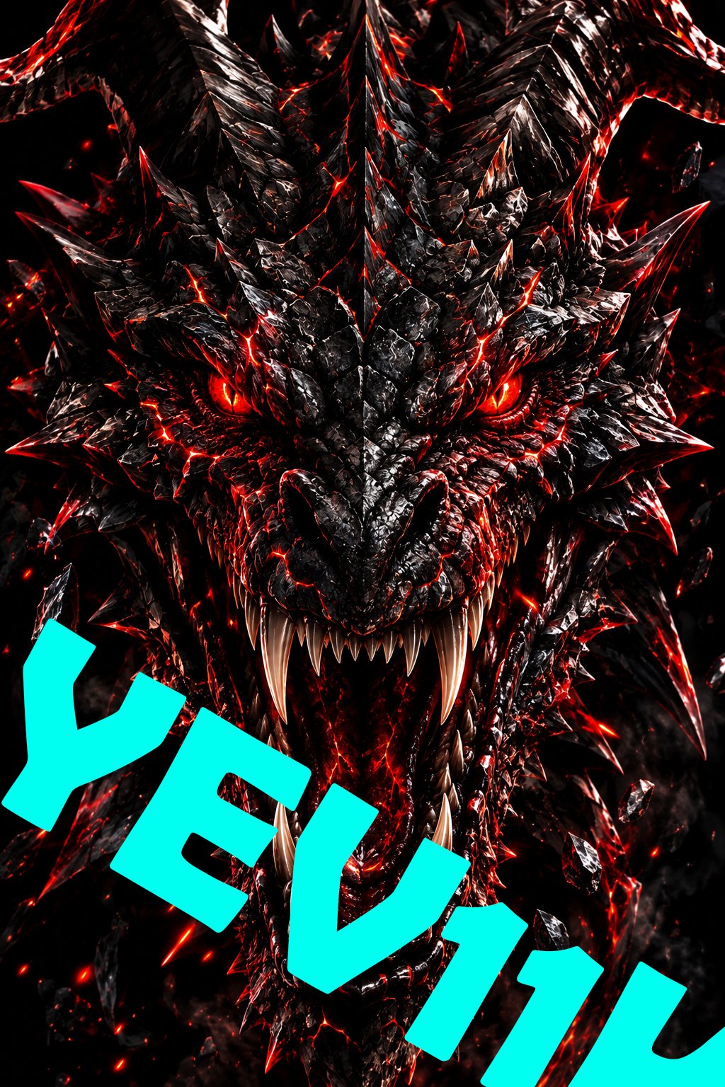 2 Sheets / 2 Pieces Set - Dark Dragon with a Red Glow Car B-Pillar Sticker, 50x24cm Waterproof PVC Car Center Pillar Decal??No yev11k marking will appear on the product after placing an order.??