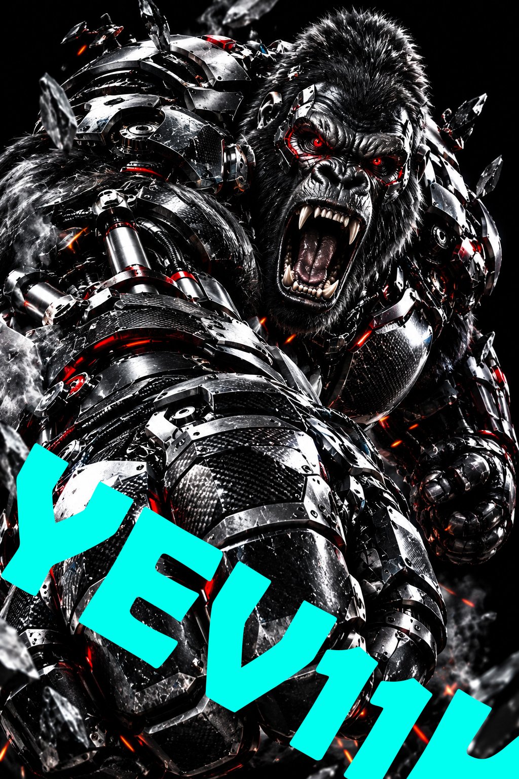 2 Sheets / 2 Pieces Set - Dark Armored Wolf with Open Jaws Car B-Pillar Sticker, 50x24cm Waterproof PVC Car Center Pillar Decal??No yev11k marking will appear on the product after placing an order.??