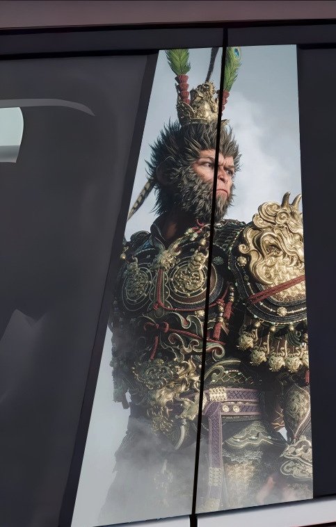 2 Sheets / 2 Pieces Set - Ancient Chinese Armored Warrior Car B-Pillar Sticker, 50x24cm Waterproof PVC Car Center Pillar Decal??No yev11k marking will appear on the product after placing an order.??