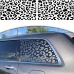 Leopard Print Car Decal 2PCS 75x47cm / 29.5x18.5 Inch Cheetah Spot Sticker Waterproof Vinyl Window Decal for Car Rear Side Window Truck SUV Wall Laptop, Black Animal Print Auto Accessories 1